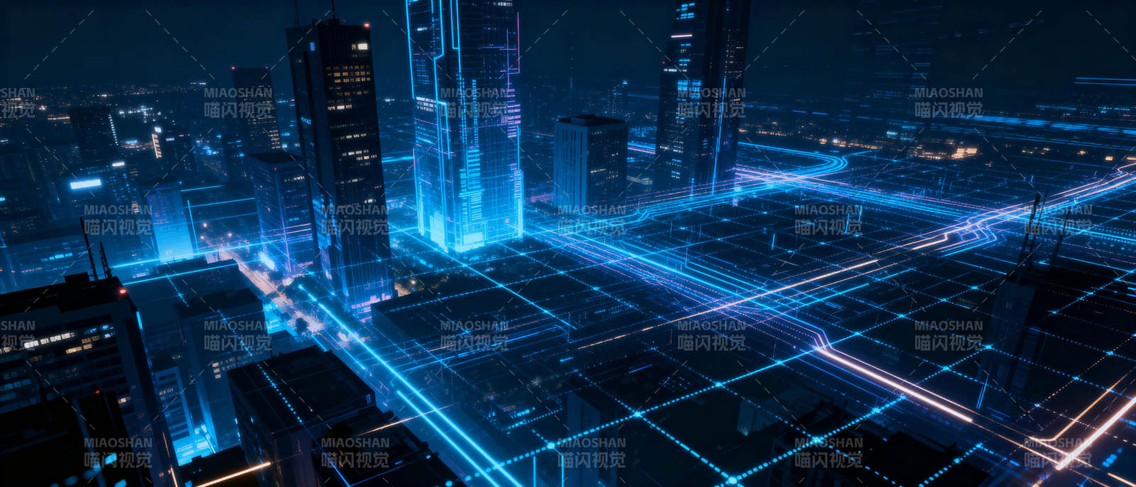 未来都市夜景图片