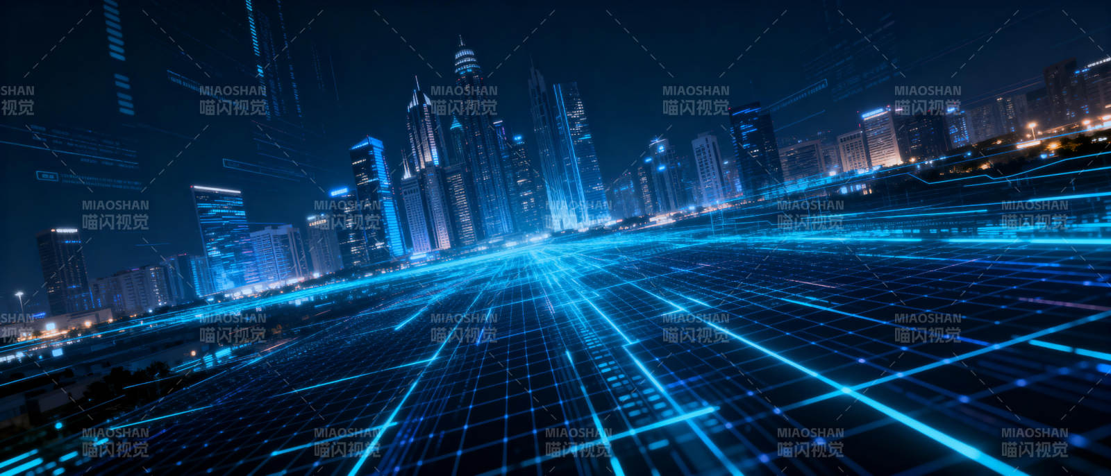 未来都市夜景图片