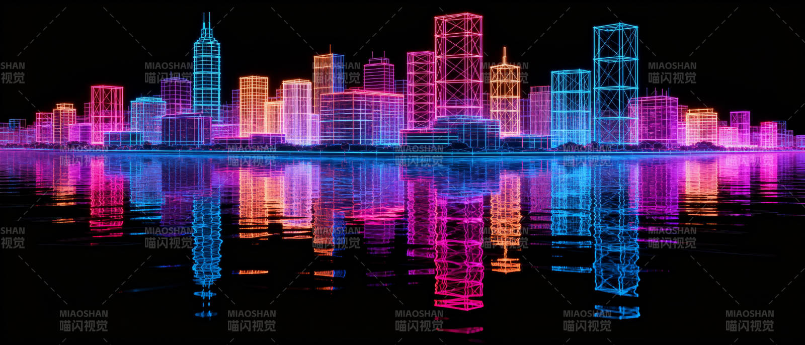 霓虹都市夜景图片