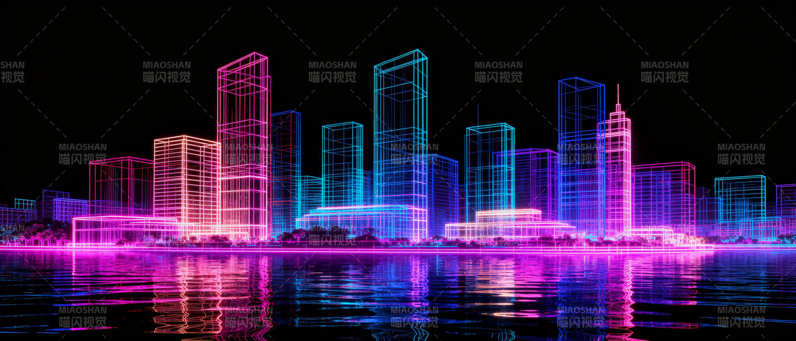 霓虹都市夜景图片