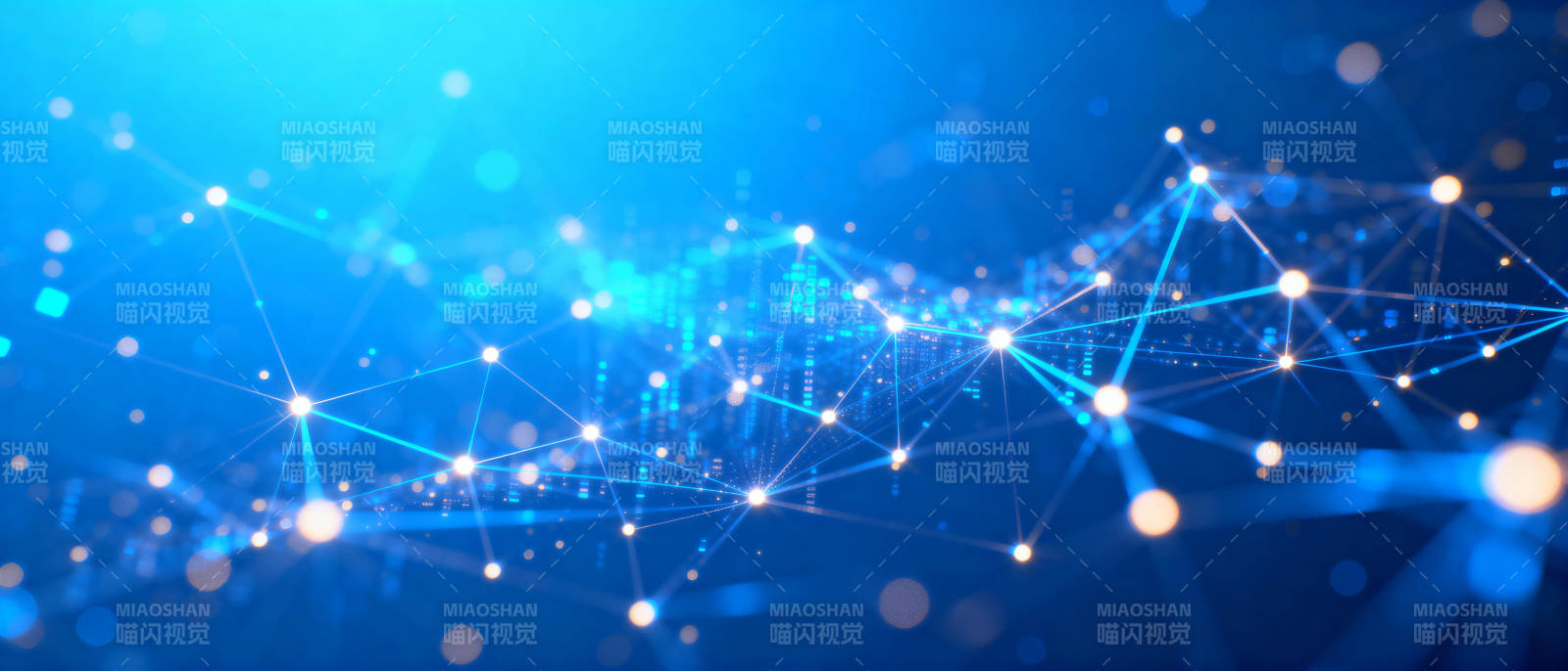 蓝色网络连接图图片