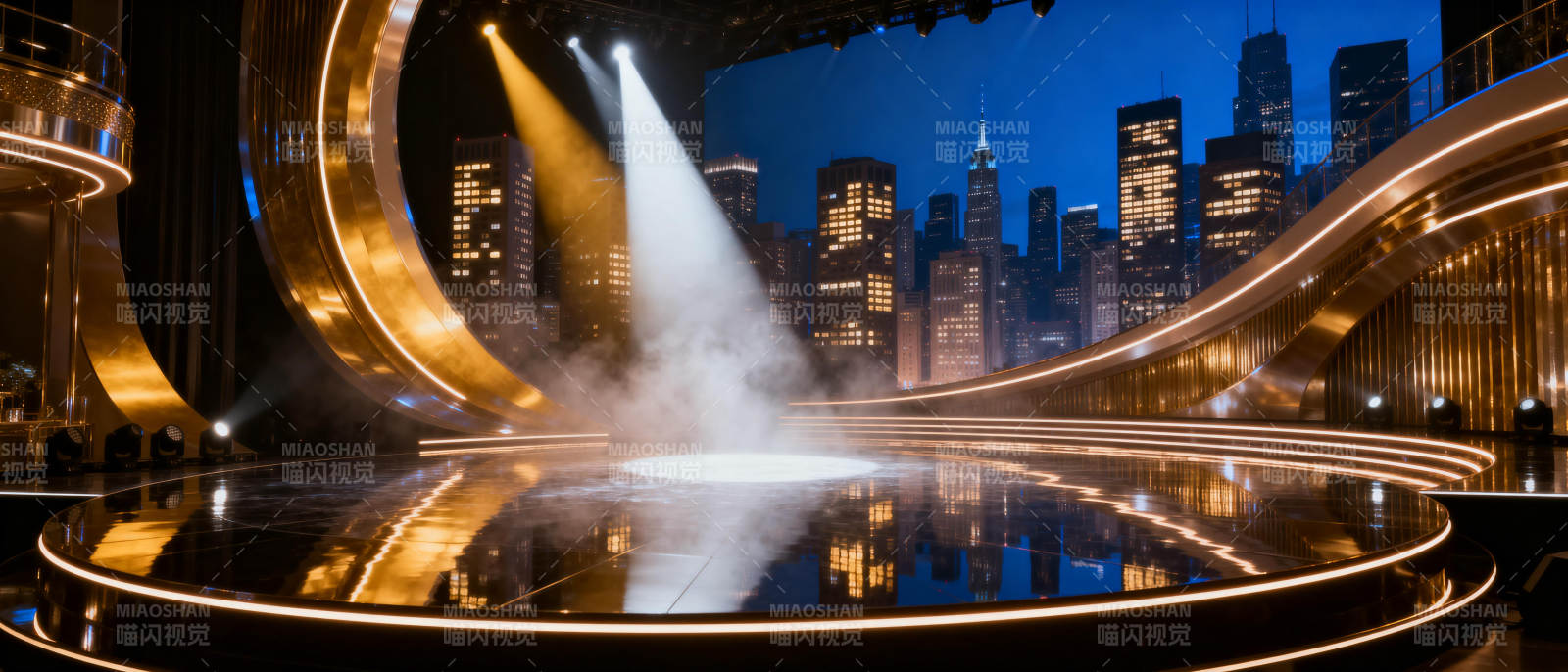 都市夜景舞台图片