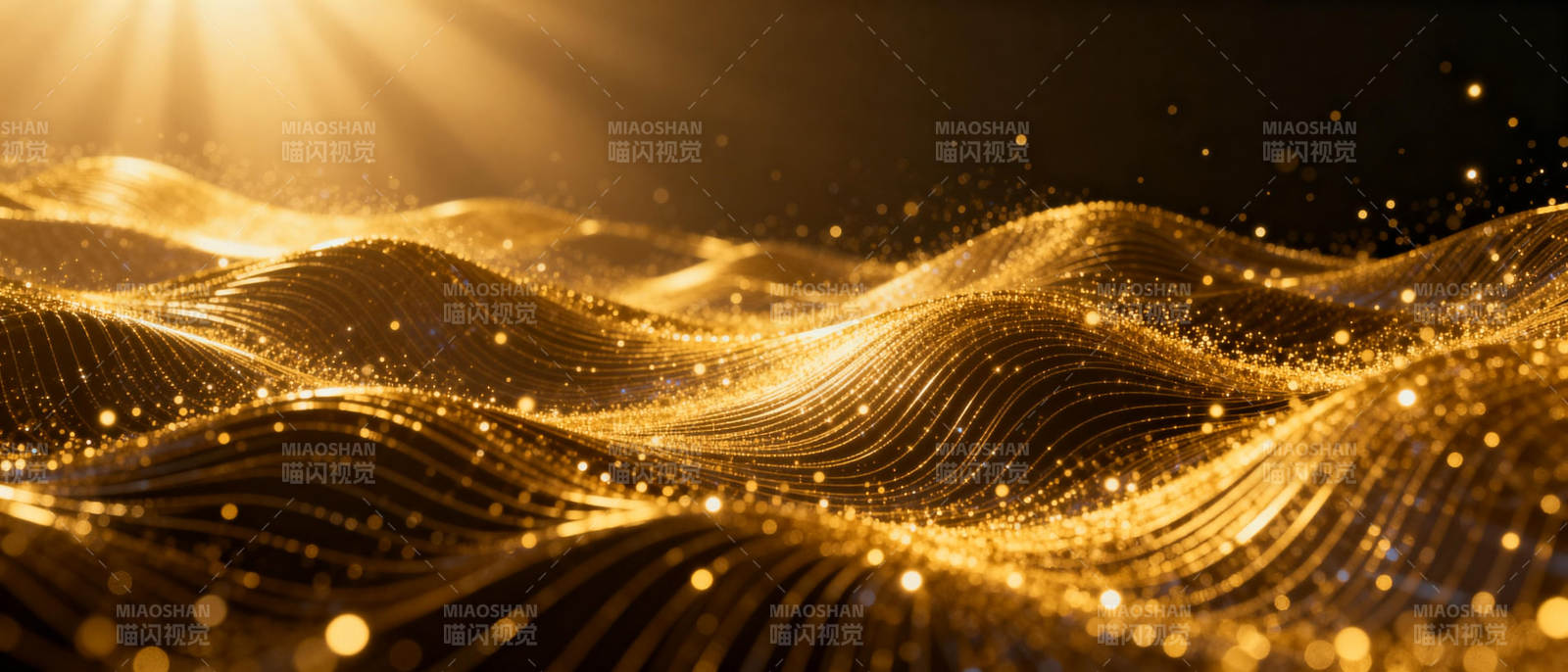 金色波浪光影图片