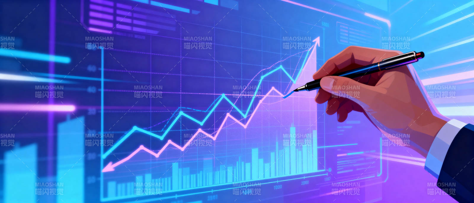 数据增长趋势图图片