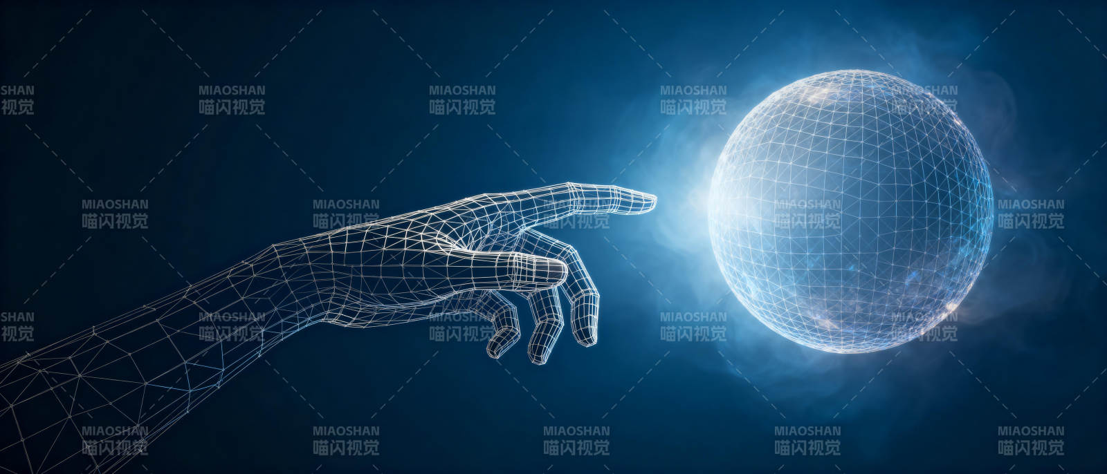 数字之手触碰未来图片