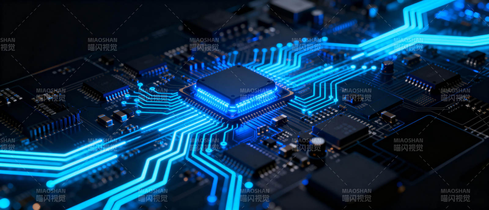 芯片电路发光图图片