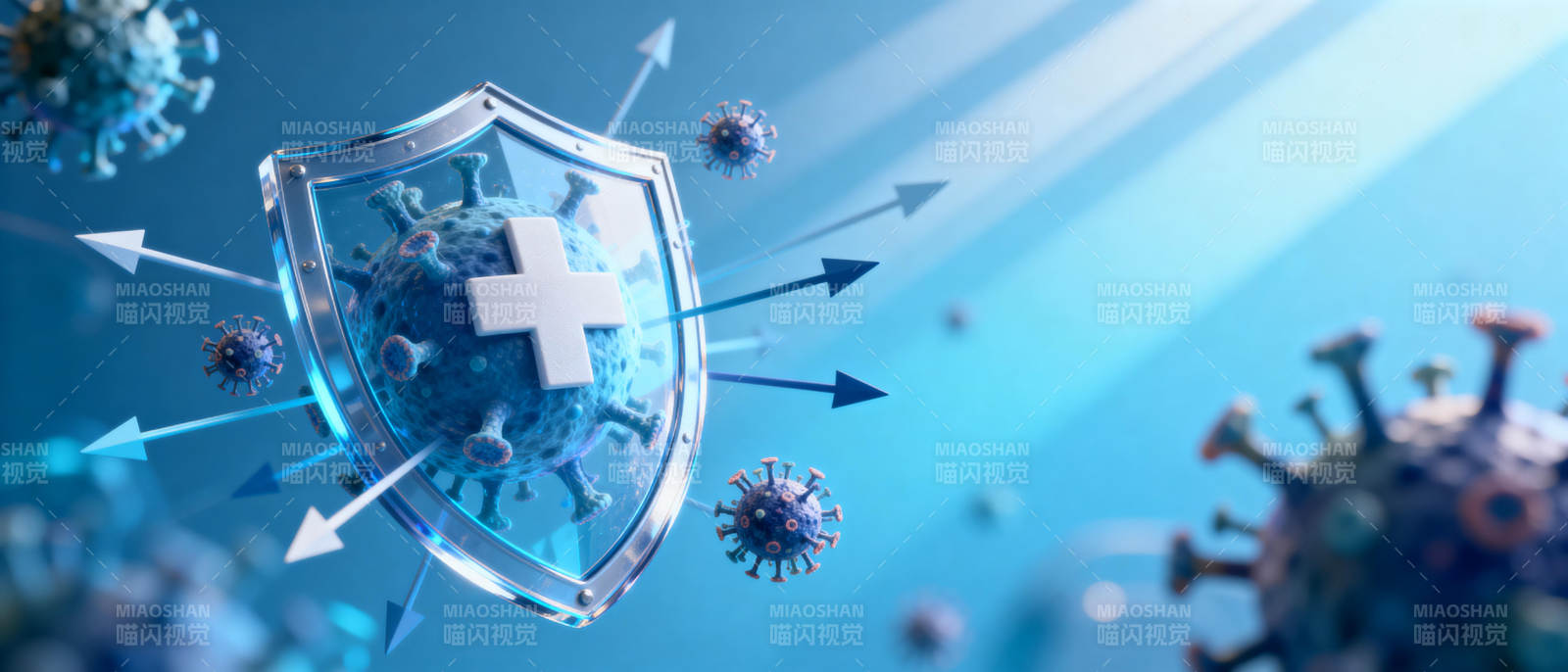 免疫防御病毒图片