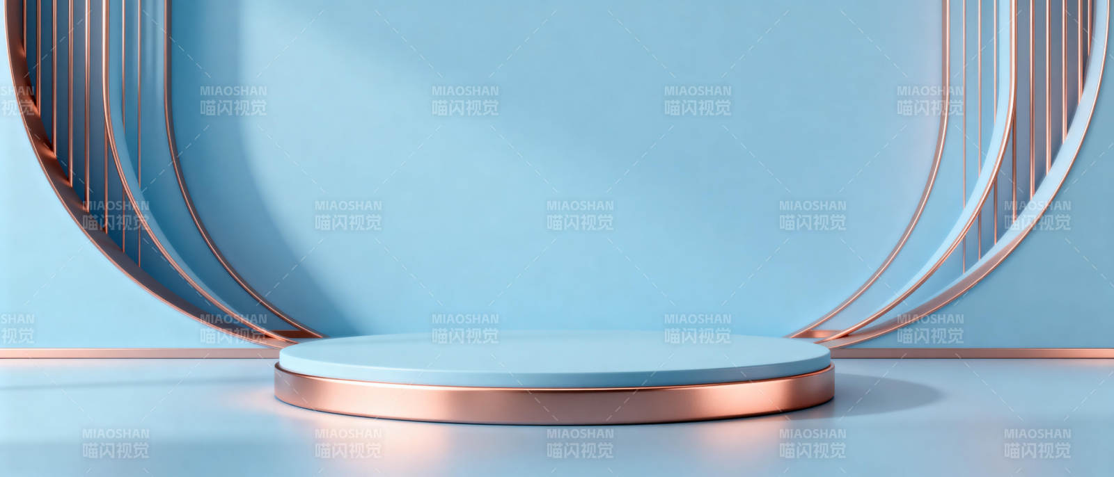 简约蓝铜色舞台图片