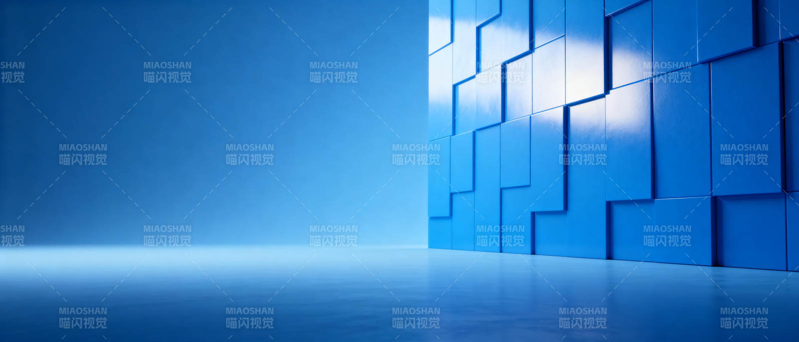 蓝色几何空间图片