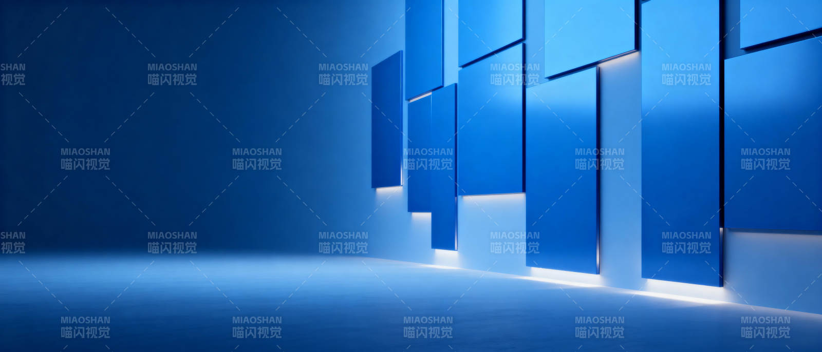 蓝色几何空间图片