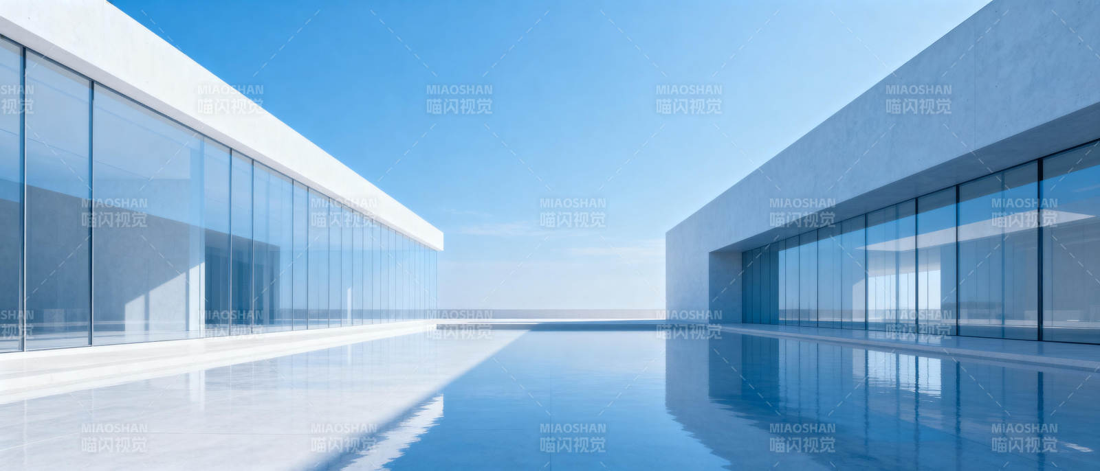 现代建筑与水景图片