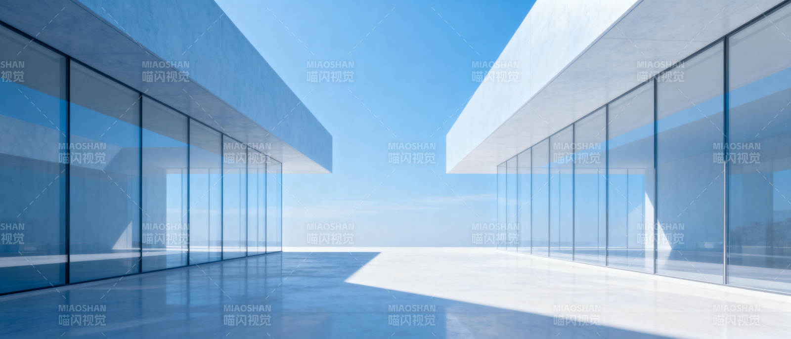 现代建筑玻璃走廊图片