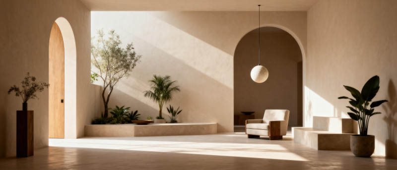 阳光庭院静谧居所图片