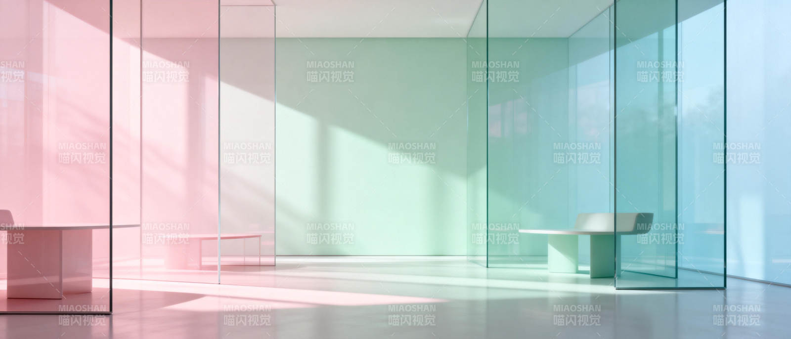 彩色玻璃空间图片