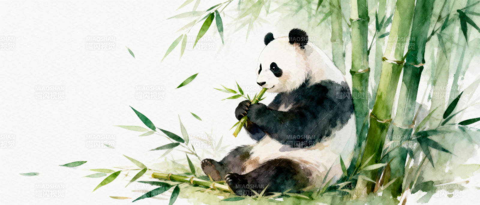 熊猫竹林觅食图片