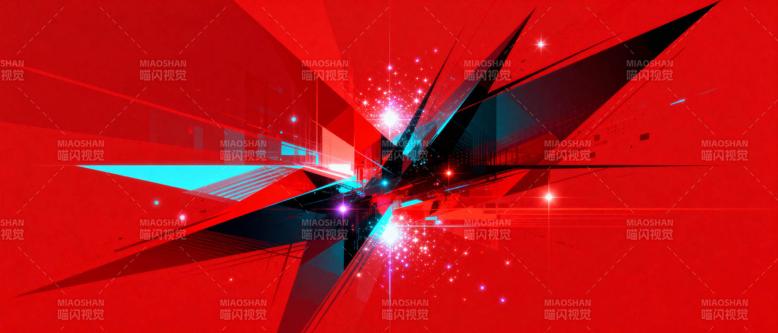 红色星芒绽放图片