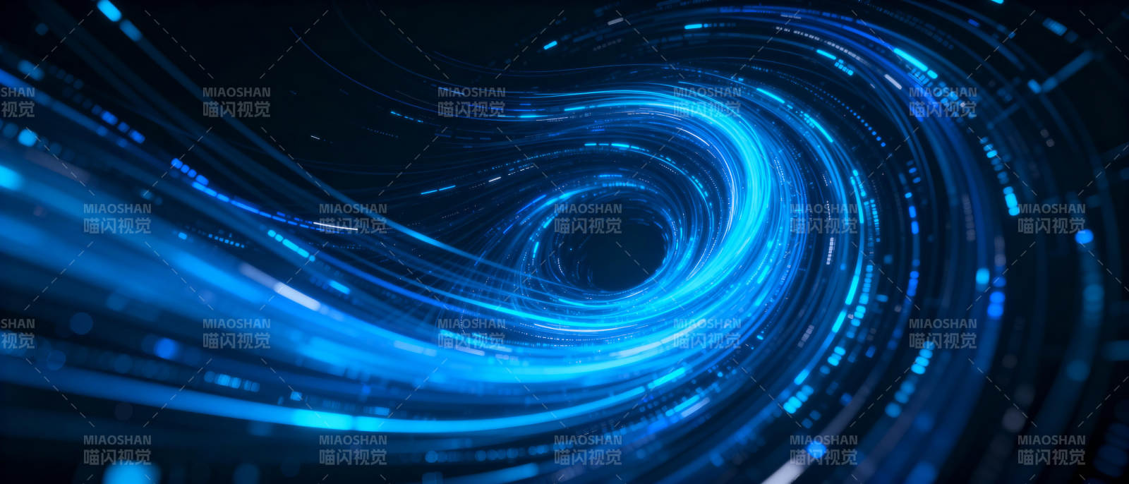 蓝色光流漩涡图片