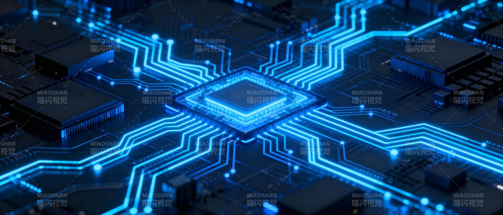 芯片电路光效图图片