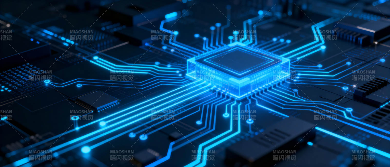 芯片电路发光图图片