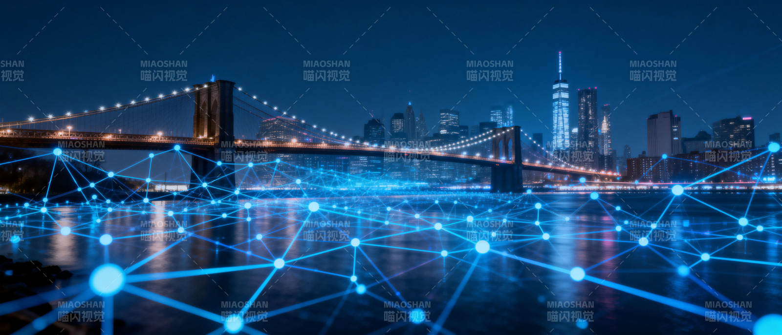 智慧城市夜景连接图片