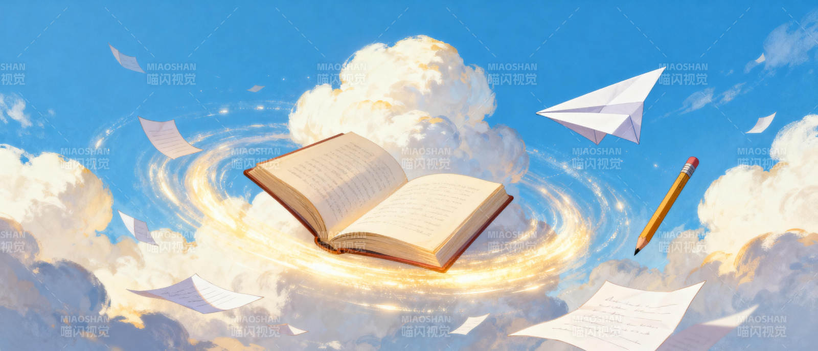 书页飞舞的天空图片