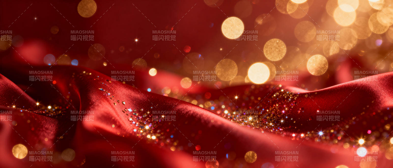 红绸闪耀星光图片