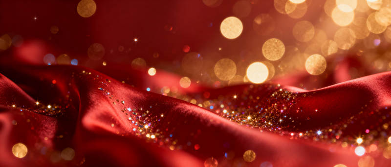 红绸闪耀星光图片