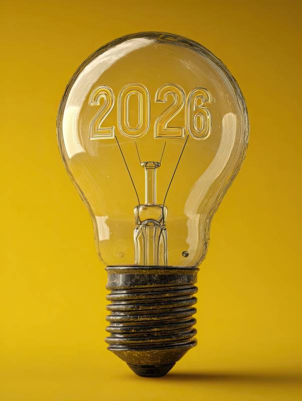 灯泡内数字2026创意设计图片