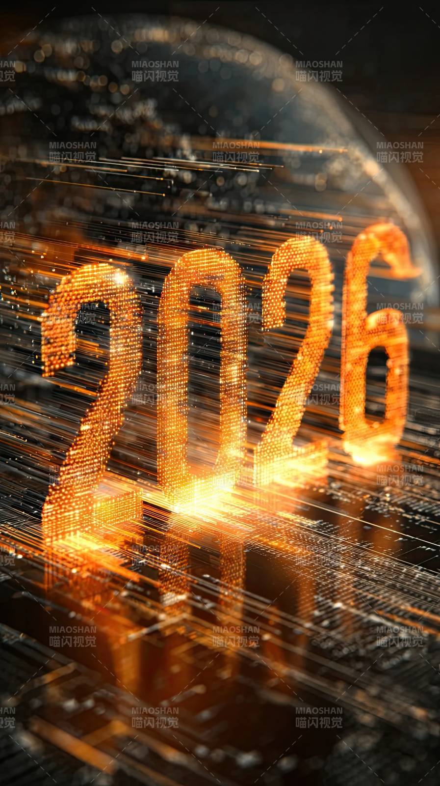 数字2026闪耀未来科技感图片