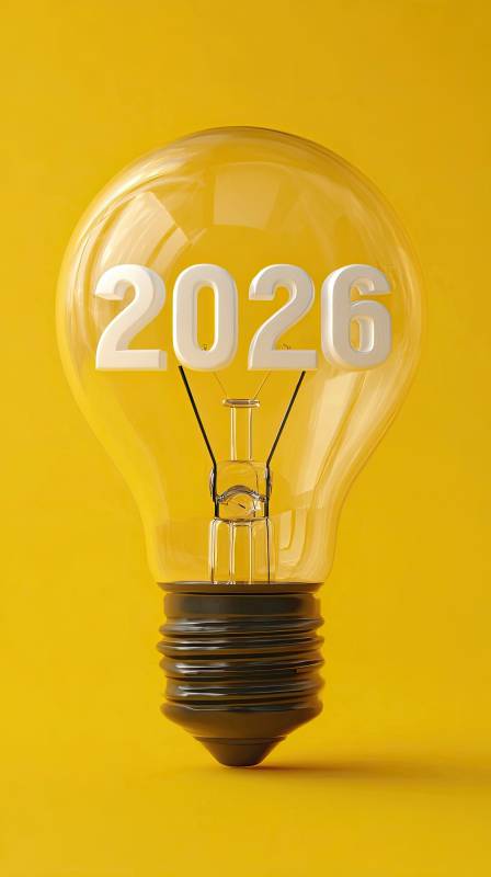灯泡内2026字样创意设计图片