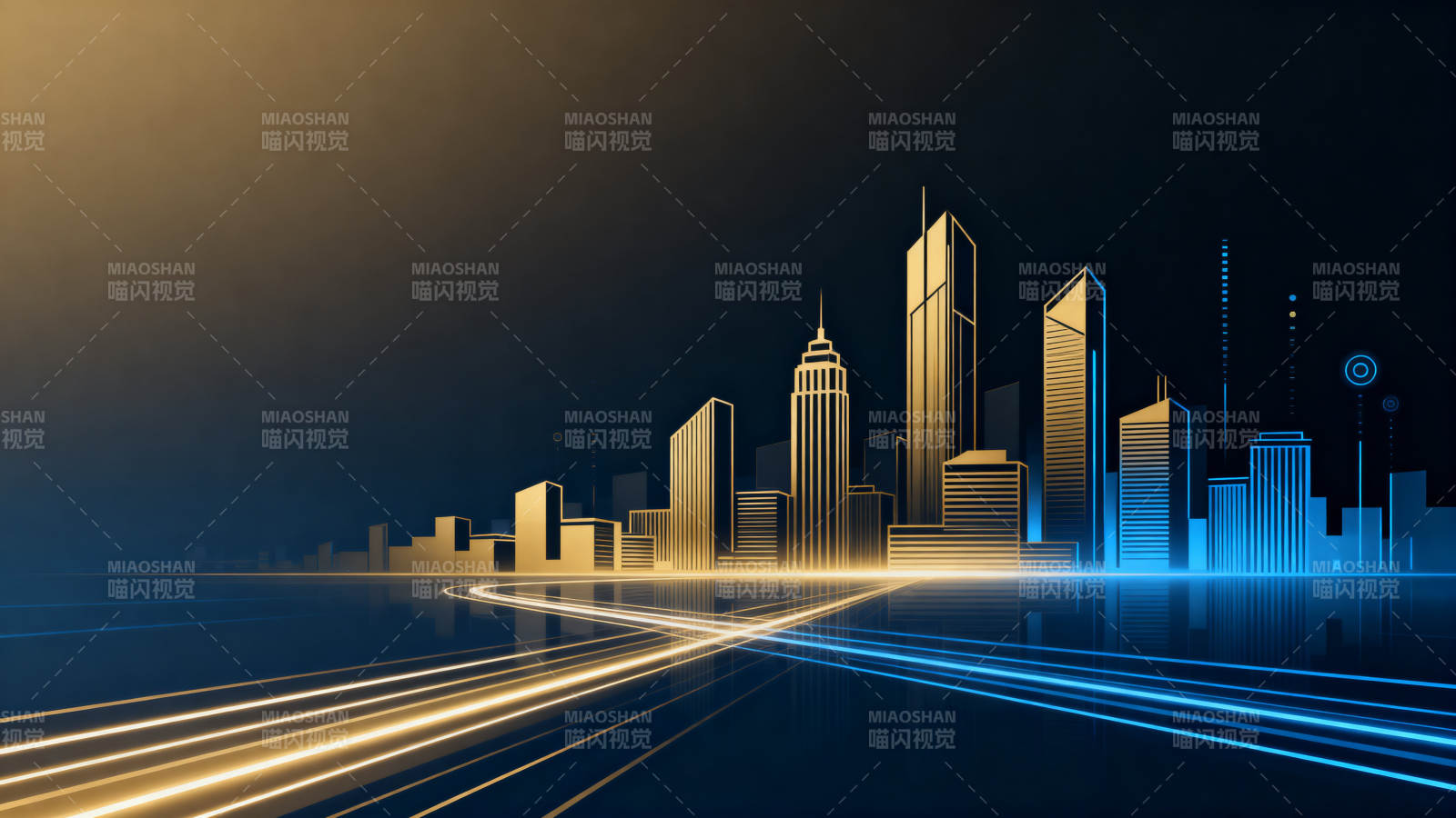 科技城市线条艺术图片