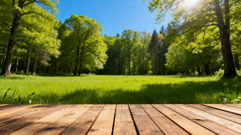 阳光森林木板平台图片