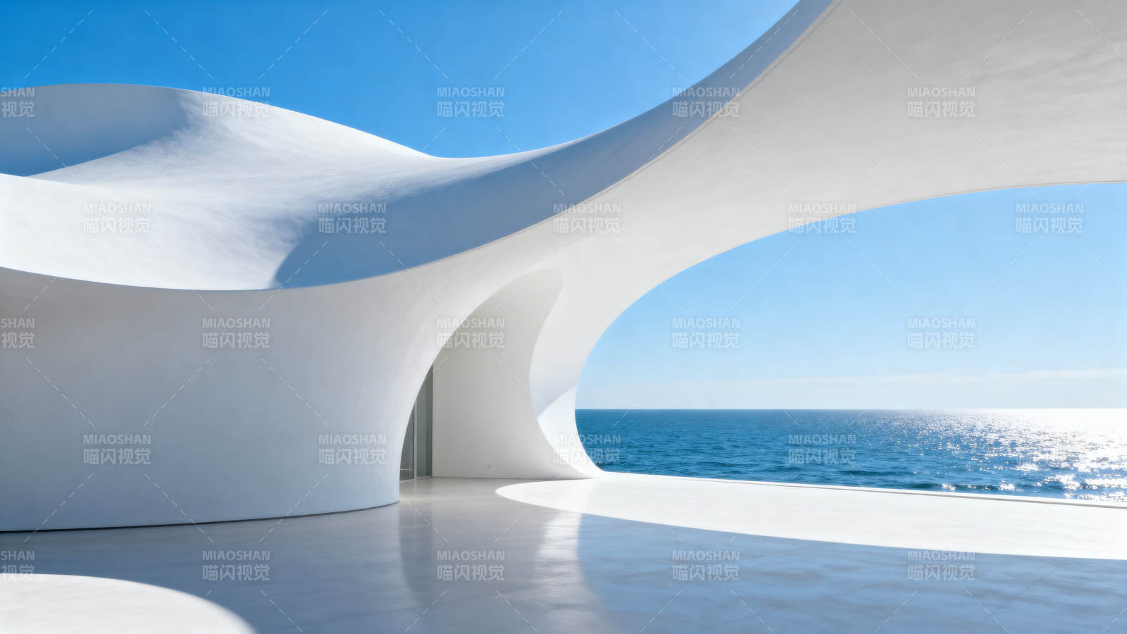 海边白色建筑曲线设计图片