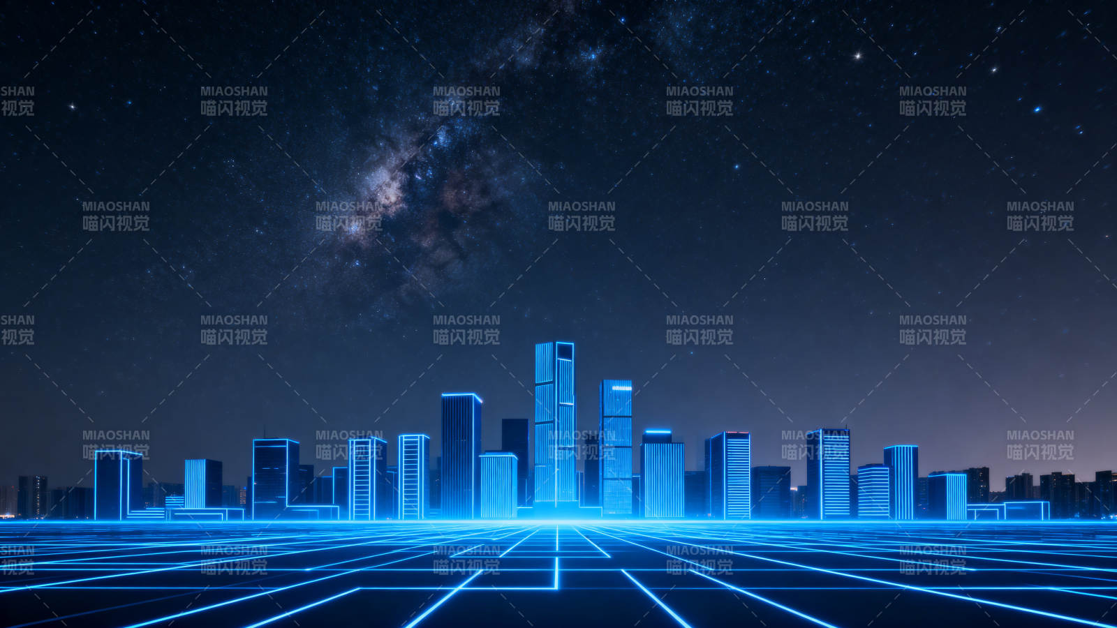 未来城市科技夜景图片