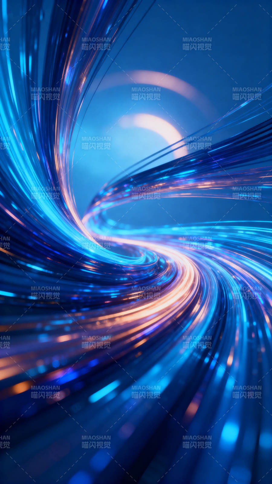 蓝色光束抽象科技感图片