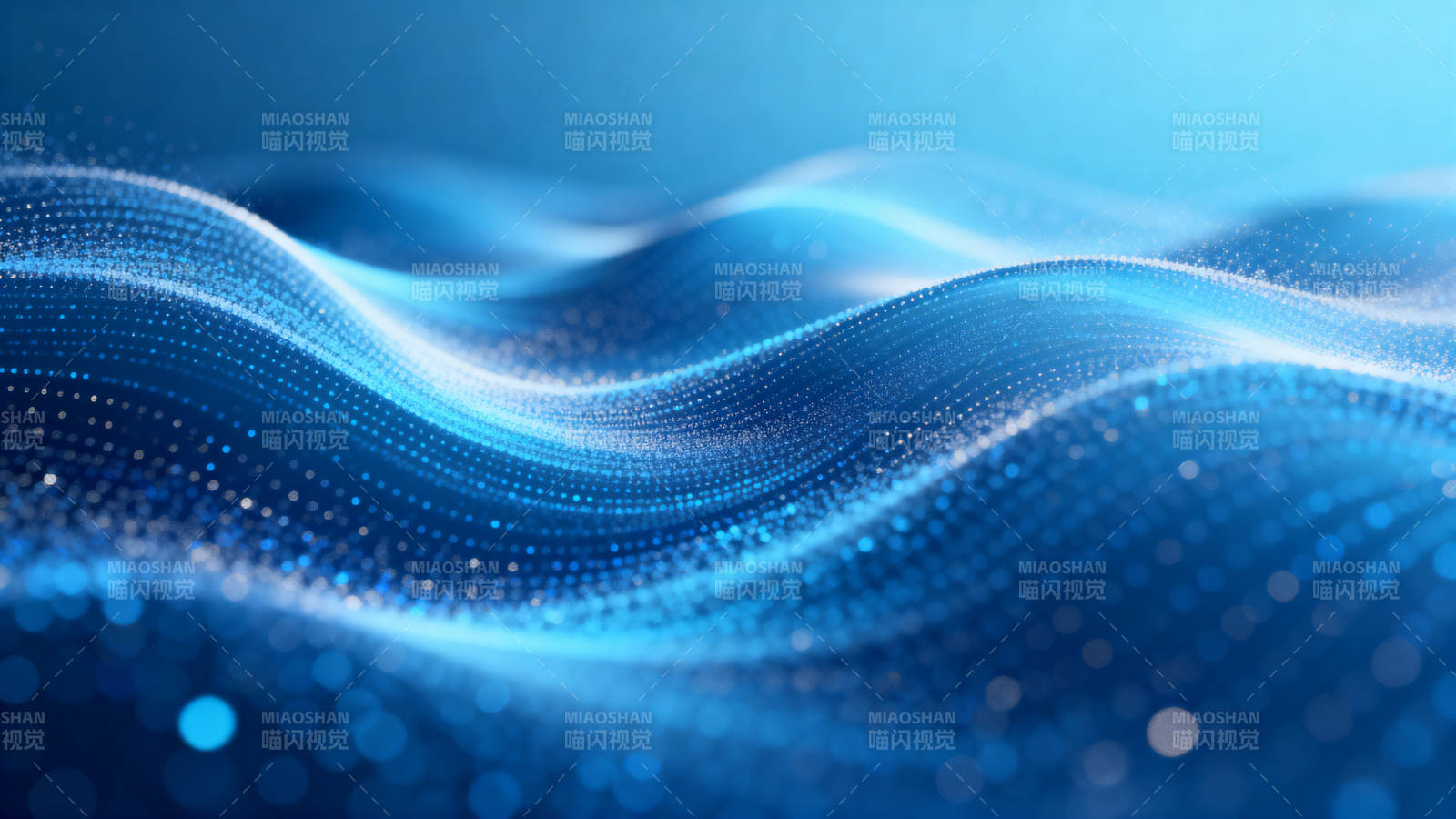 蓝色波浪数字粒子背景图片