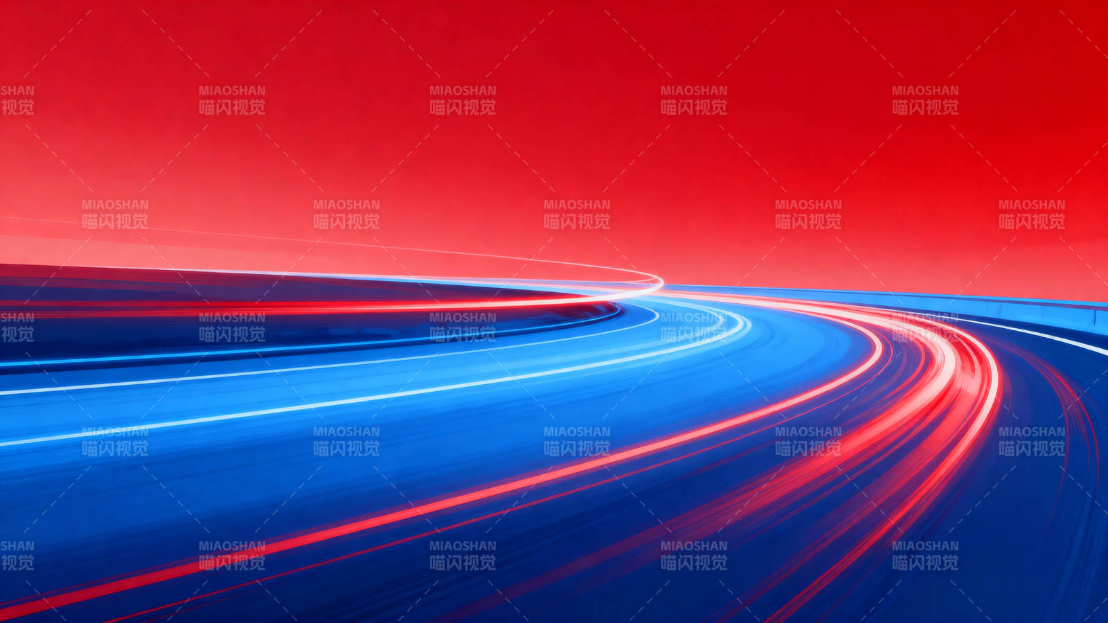 红色背景公路光轨图片