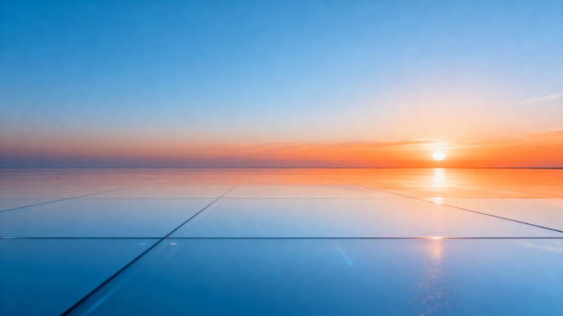 日出天空玻璃地面图片