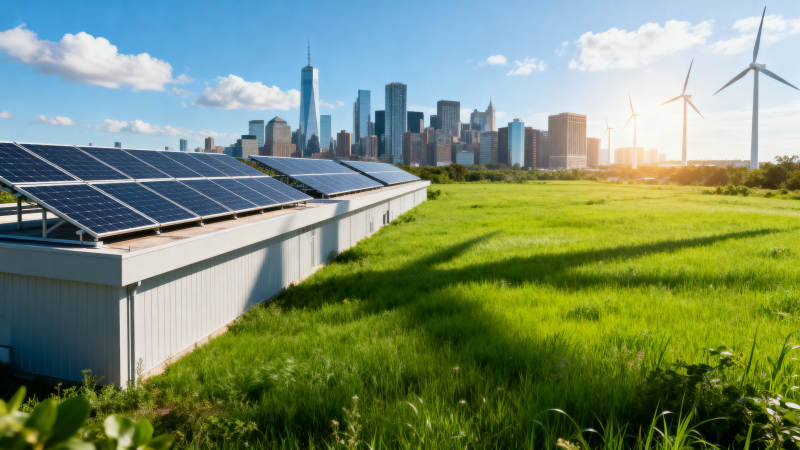 城市风光与新能源结合图片