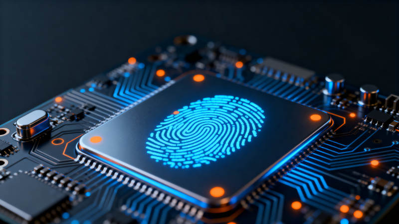 指纹识别芯片科技感图片
