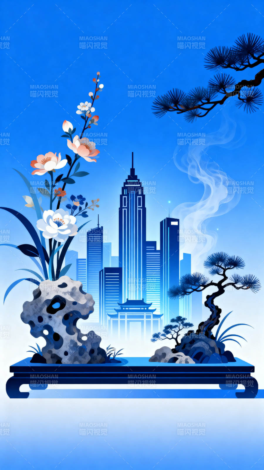 城市盆景融合现代与自然图片