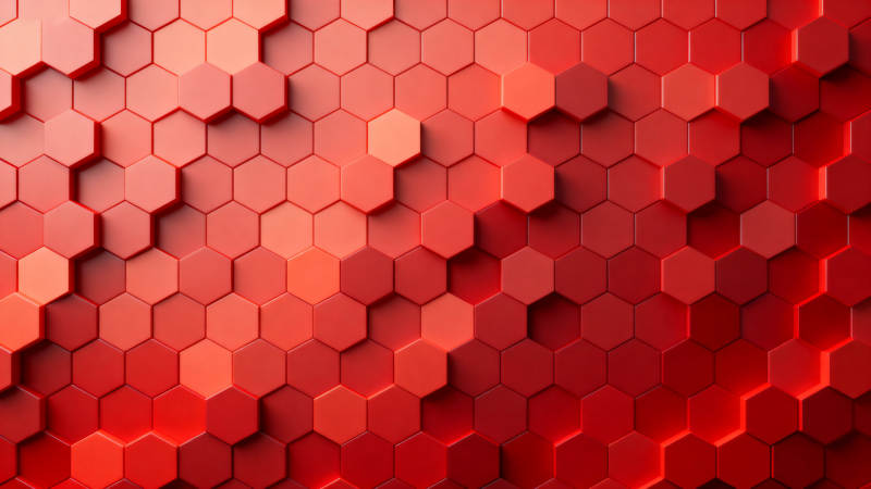红色六边形几何背景图片