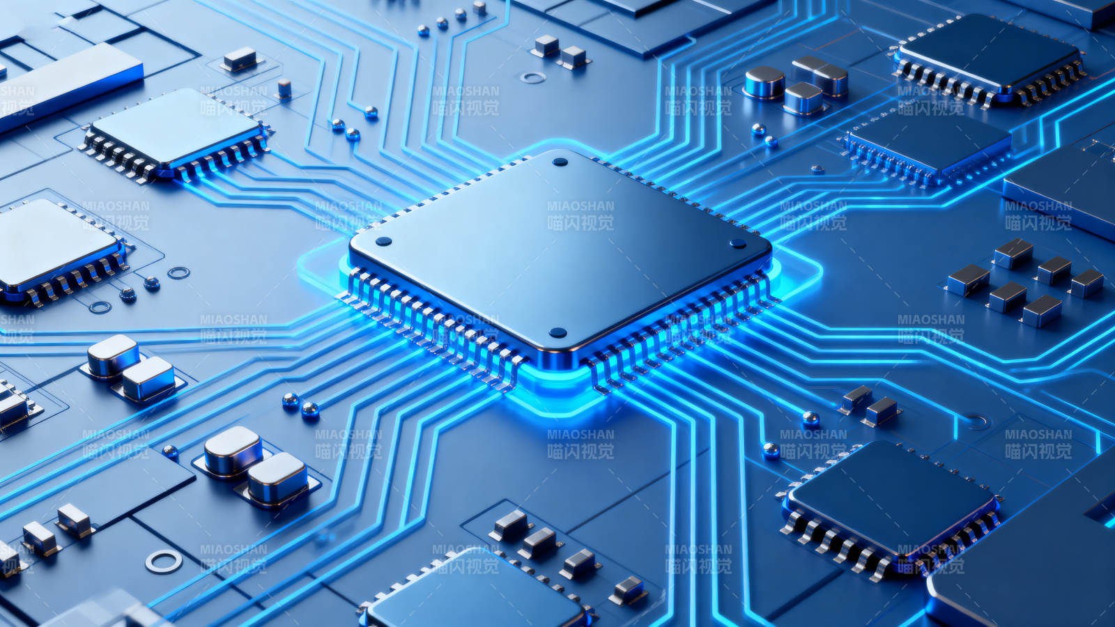 科技芯片电路板特写图片