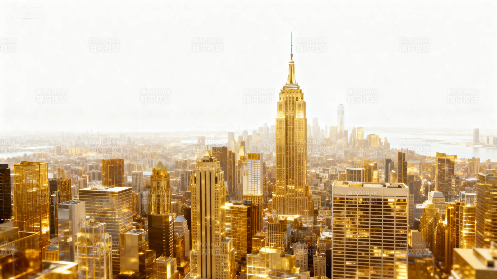 金色城市天际线帝国大厦图片