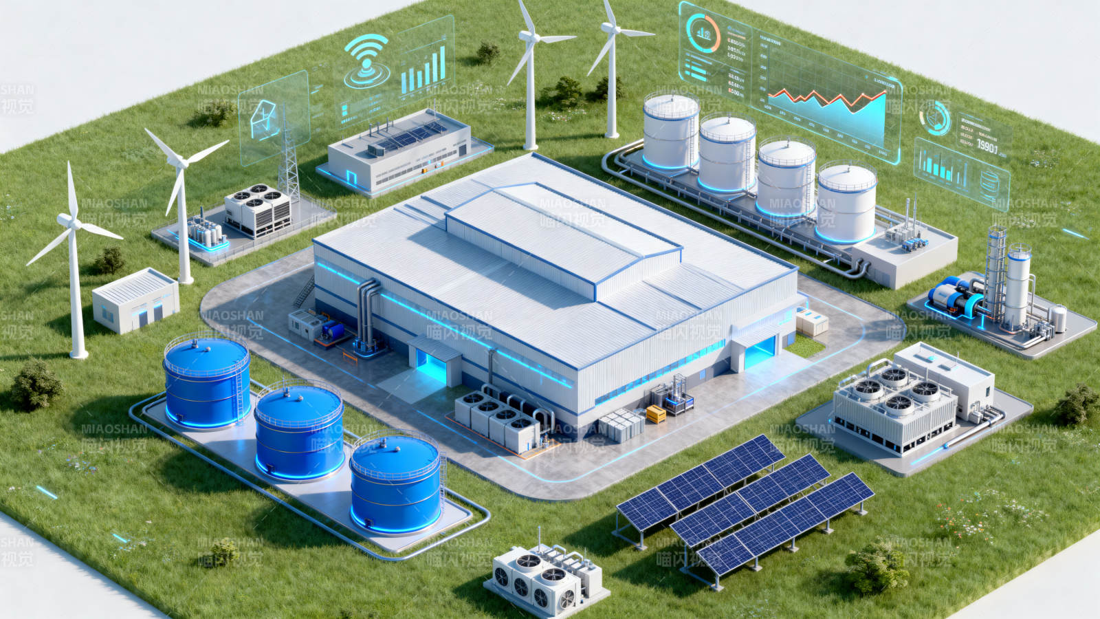 智能工厂与清洁能源系统图片