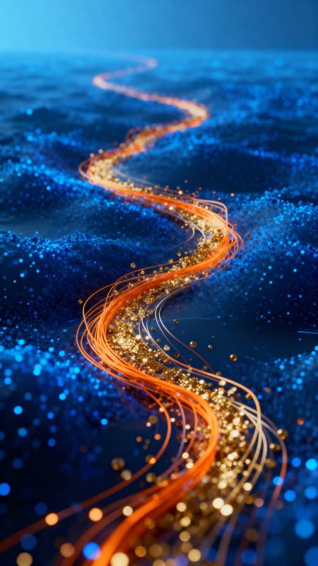 蓝色背景中的光流曲线图片