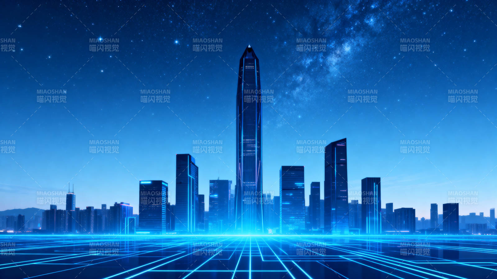 未来城市科技感夜景图片