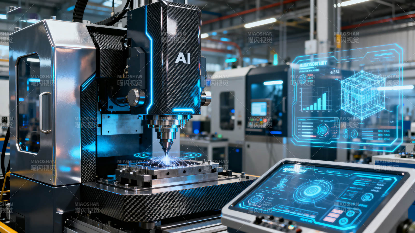 智能机床AI自动化加工图片