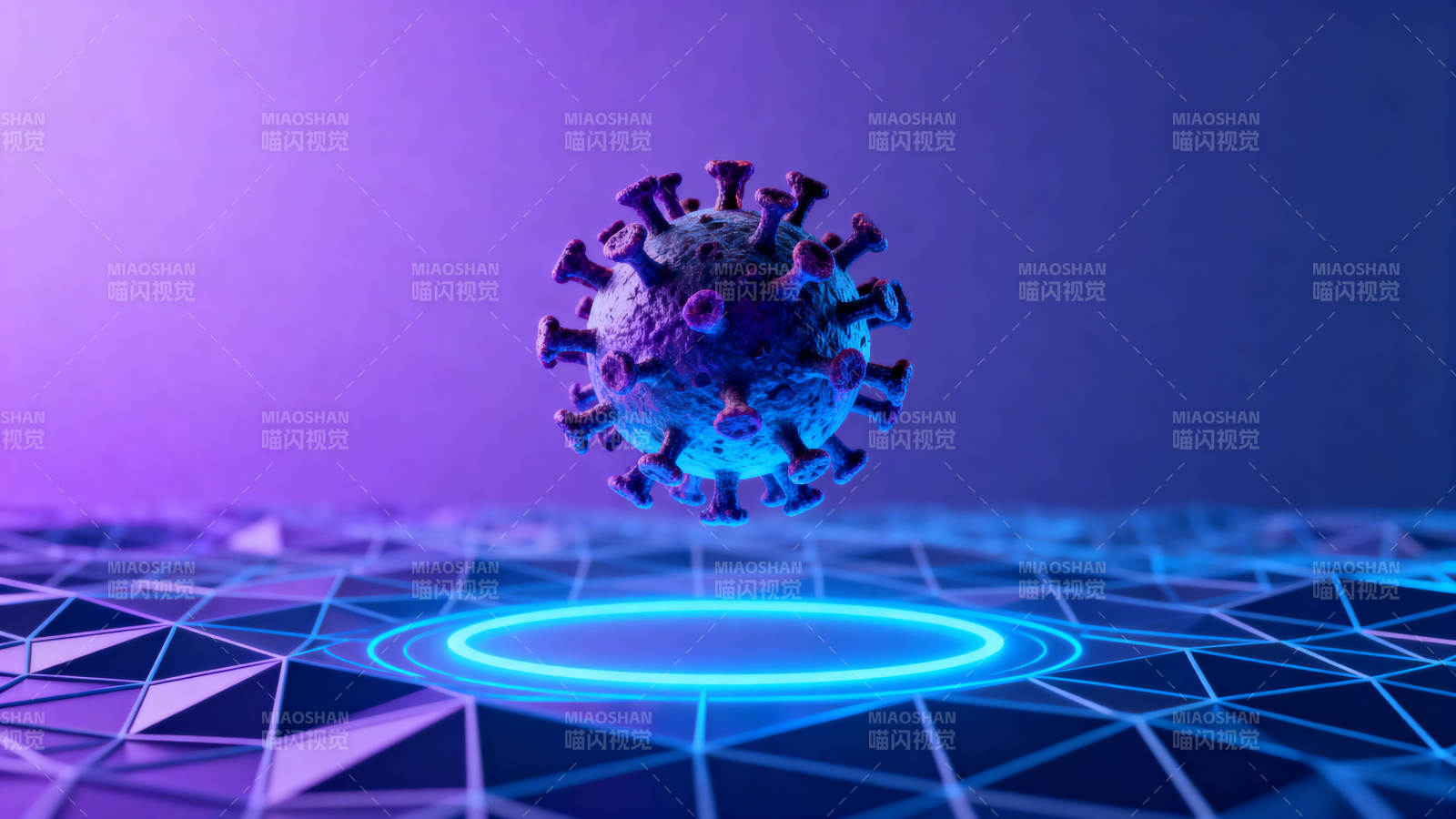 病毒模型科技背景图片