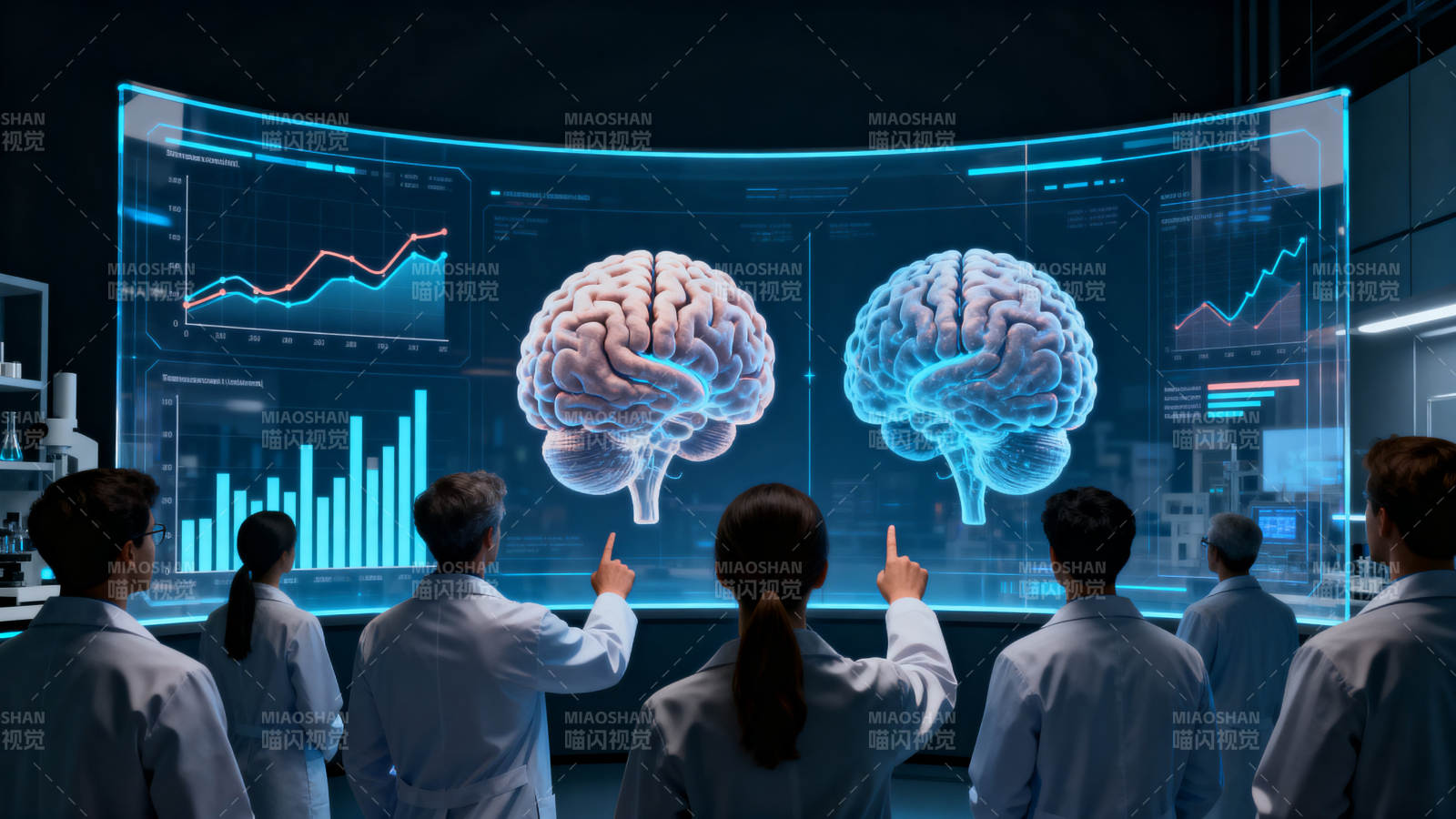 科学家研究大脑科技展示图片